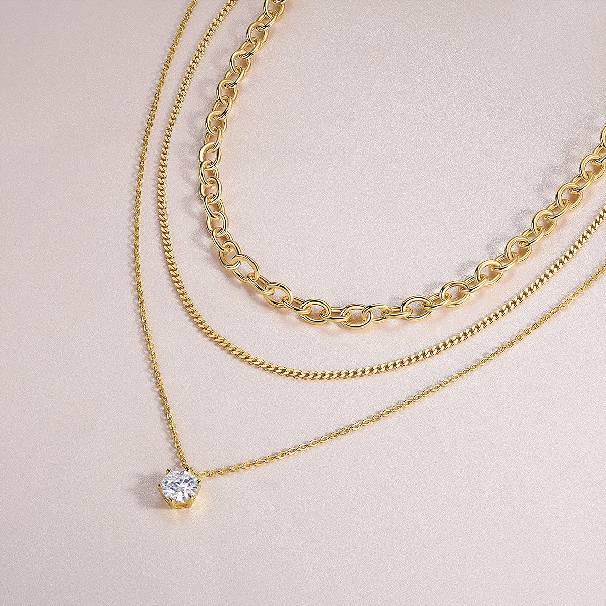 STRAZIA Teresa – Collana Moissanite 2 Carati in Argento S925 Placcato Oro 18k