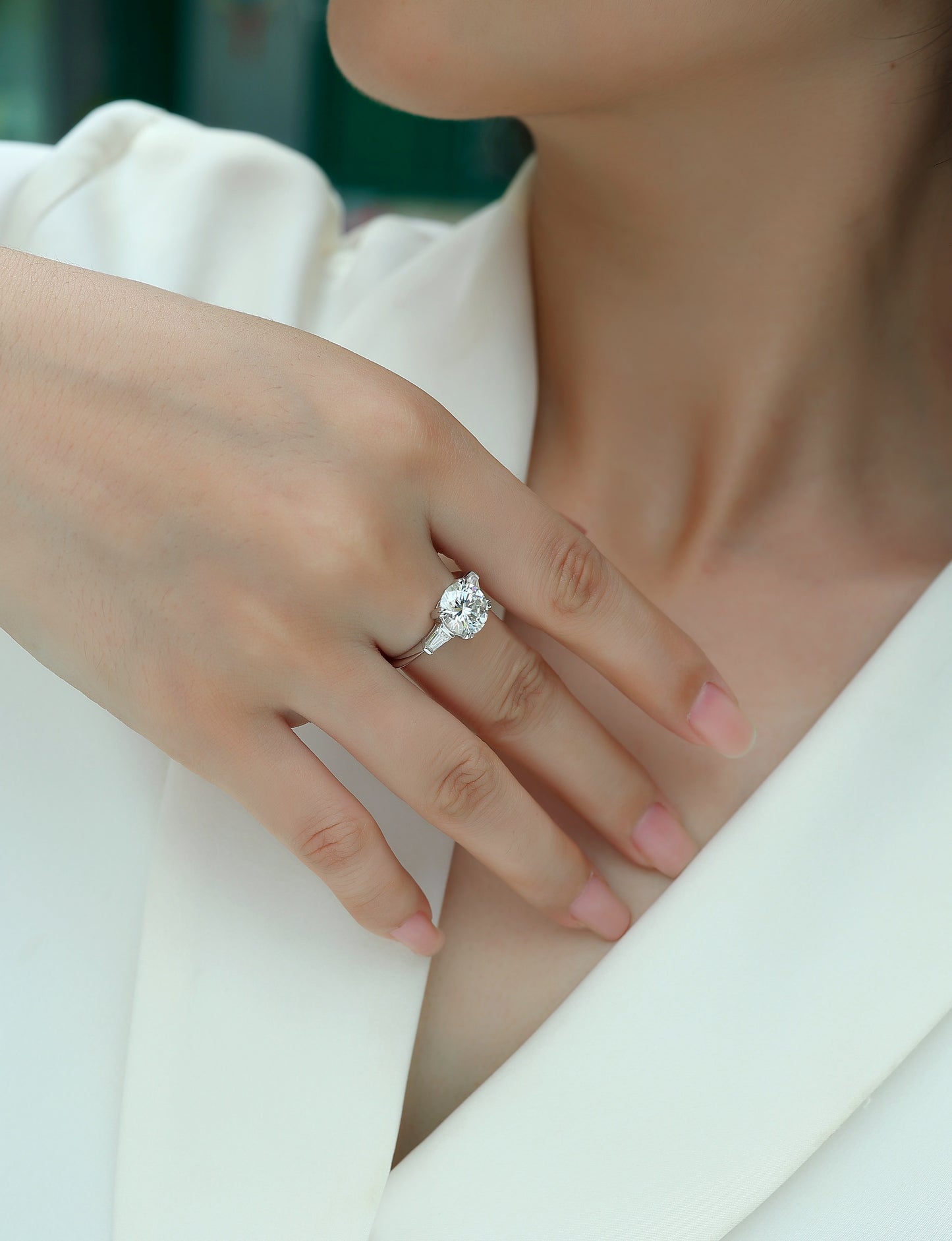 STRAZIA-The Glorious Path -Top-quality Octagonal Moissanite S925 In Silver And Platinum-plated