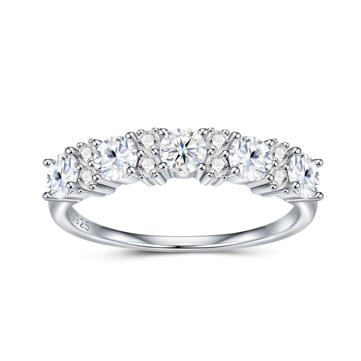 STRAZIA- Anello "RINASCERE"semi veretta in argento S925 placcato platino