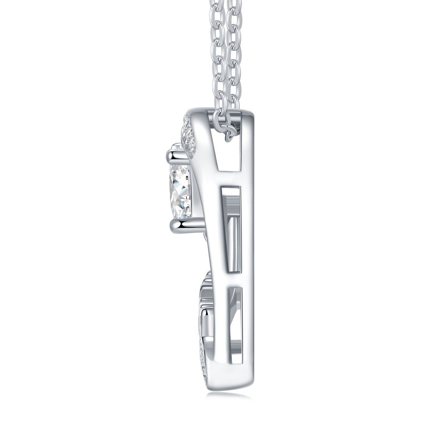 STRAZIA- Collana con pendente MAMMA in argento da 1 carato con moissanite di altissima qualità