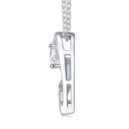 STRAZIA- Collana con pendente MAMMA in argento da 1 carato con moissanite di altissima qualità
