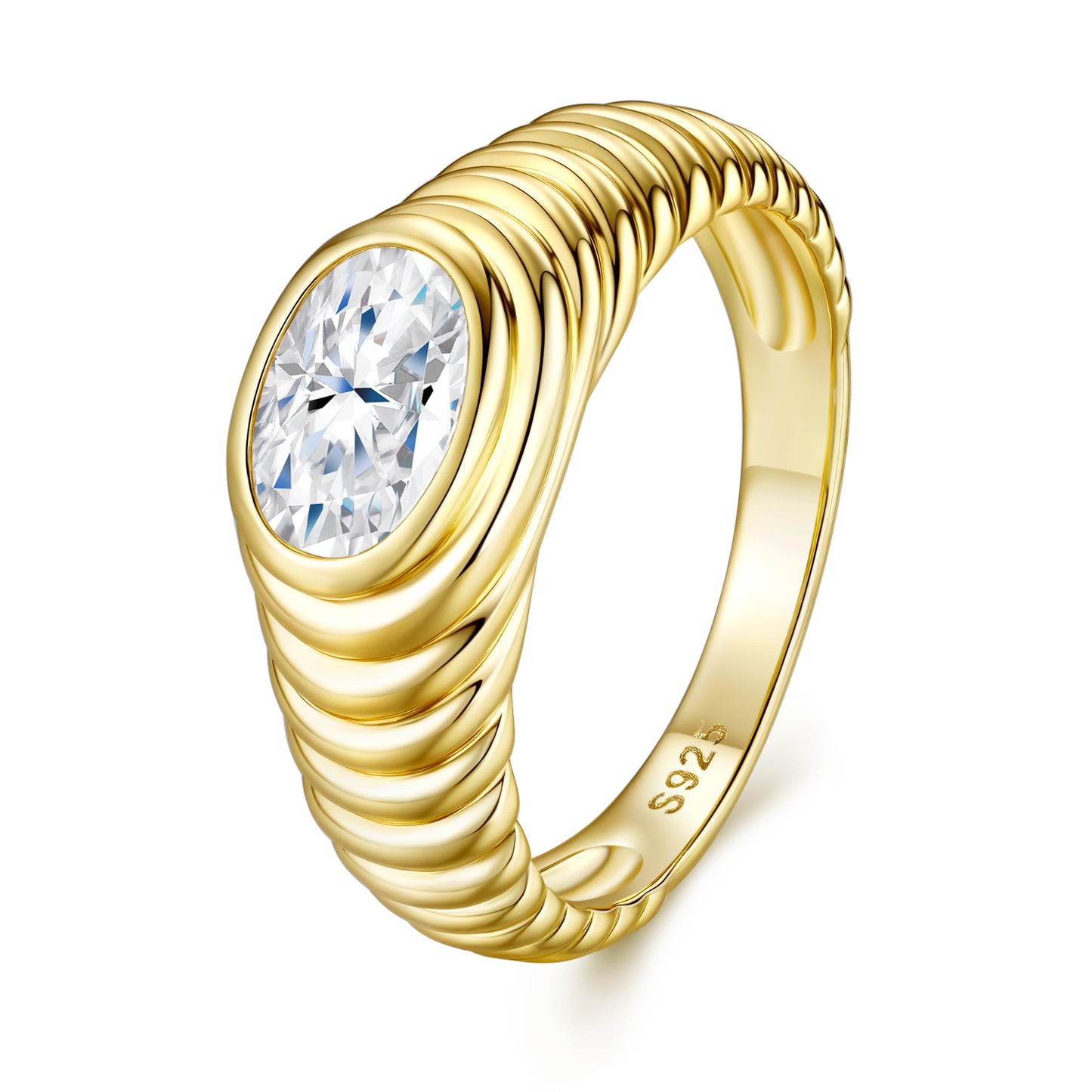 STRAZIA- Anello "ELISè" in ARGENTO S925 e Moissanite di Altissima qualità GRA