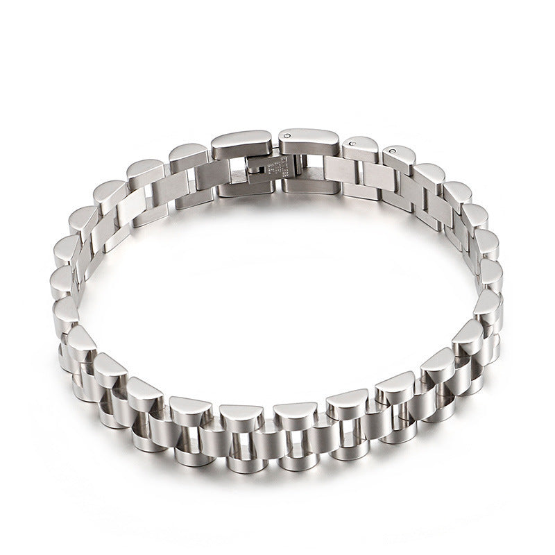STRAZIA® - Bracciale ROLLY - Eleganza Geometrica in Acciaio al Titanio Placcato Oro