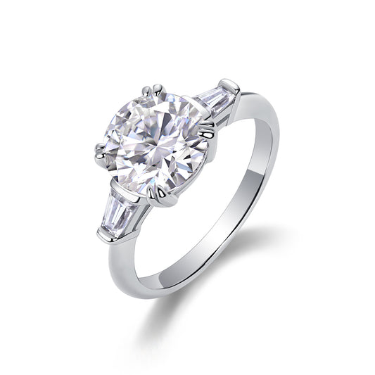 STRAZIA-The Glorious Path -Top-quality Octagonal Moissanite S925 In Silver And Platinum-plated