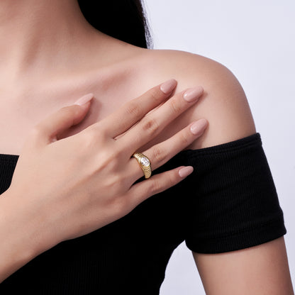 STRAZIA- Anello "ELISè" in ARGENTO S925 e Moissanite di Altissima qualità GRA