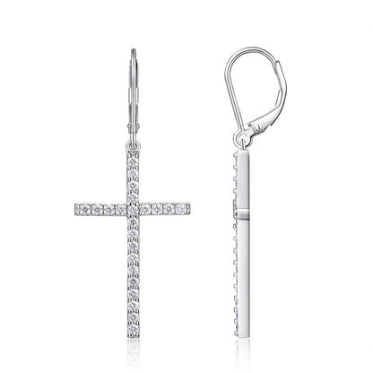 STRAZIA Orecchini croce Silver Stud S925 Silver Plated Platinum