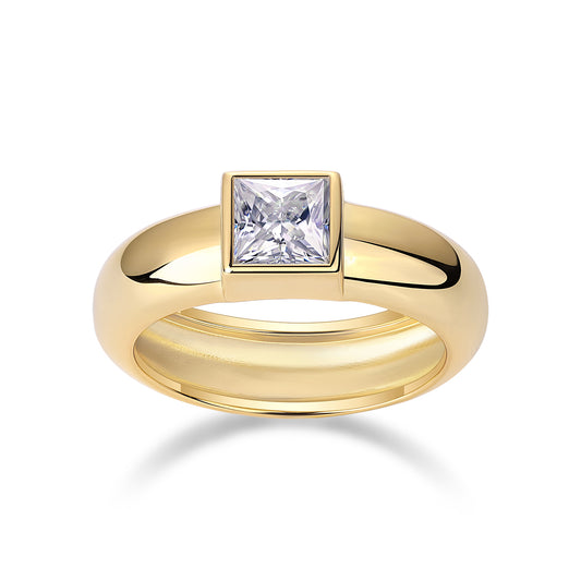 STRAZIA-Anello Champagne - A Luxurious Top-quality Moissanite, S925 Silver-plated Platinum