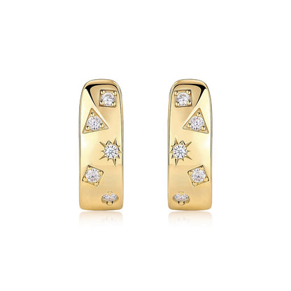 STRAZIA-Orecchini Star GOLD - S925 Silver Premium Moissanite Luxury Silver Stud Earrings S925 Silver