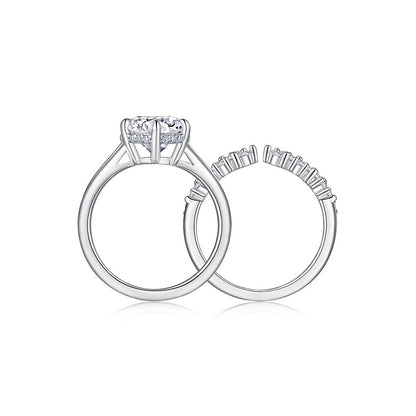 STRAZIA- Anello "INSIEME" Moissanite 3 carati argento S925 placcato oro bianco