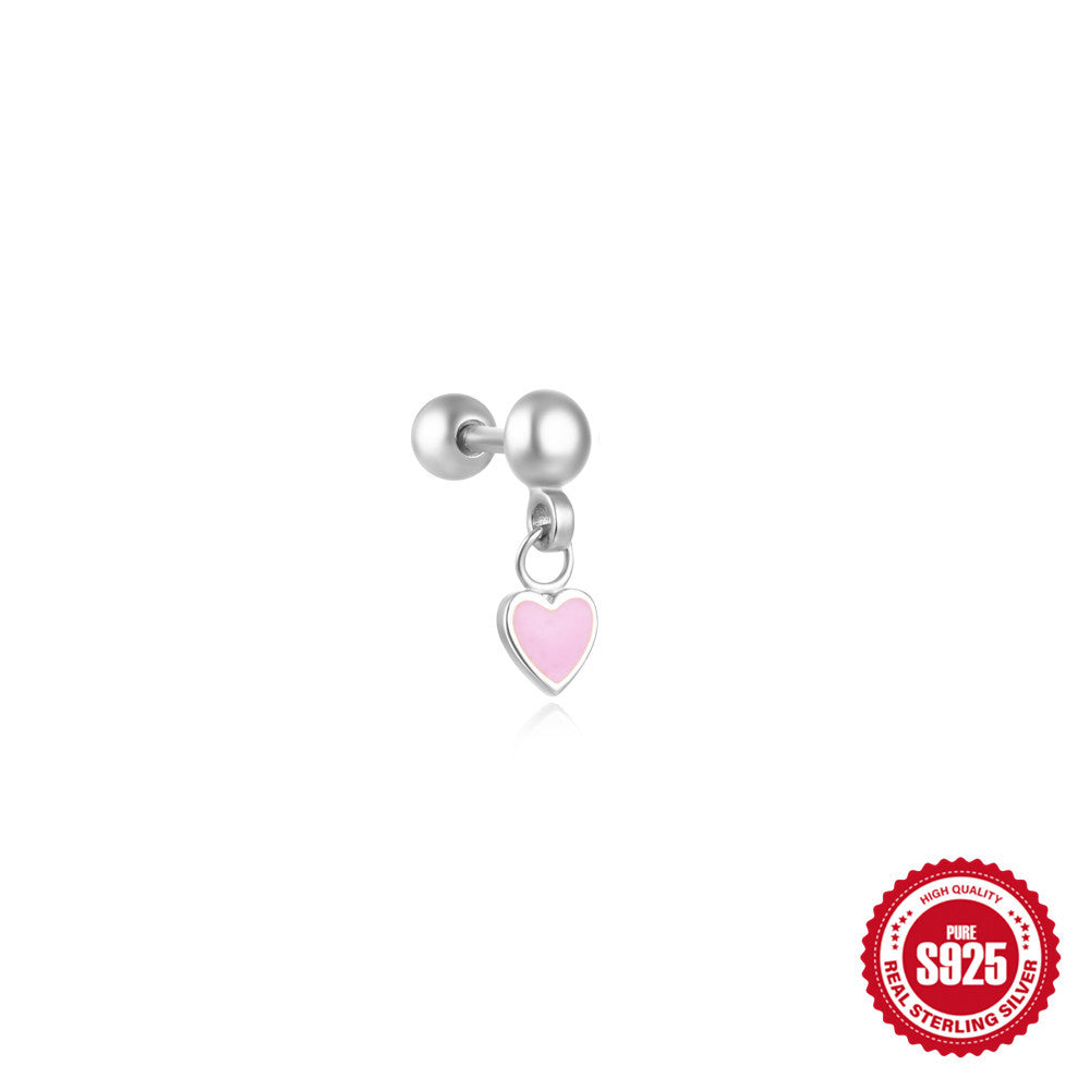 STRAZIA- S925 Sterling Silver Star  Moon  And Flower Piercing Stud Earrings