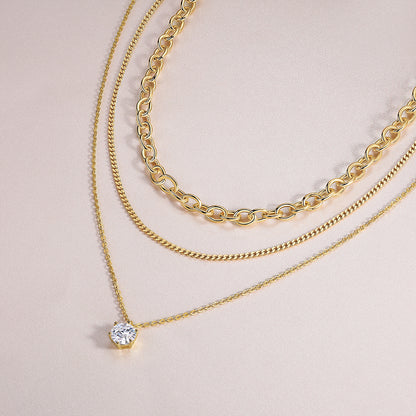 STRAZIA Teresa – Collana Moissanite 2 Carati in Argento S925 Placcato Oro 18k