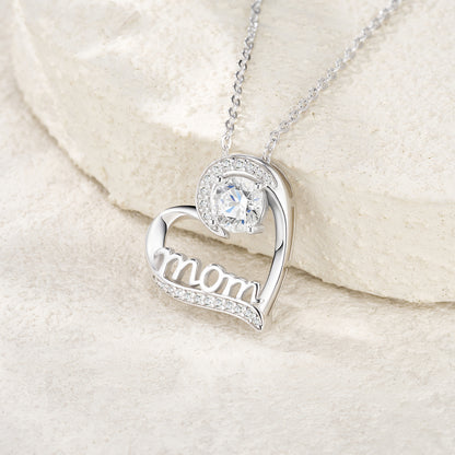 STRAZIA- Collana con pendente MAMMA in argento da 1 carato con moissanite di altissima qualità