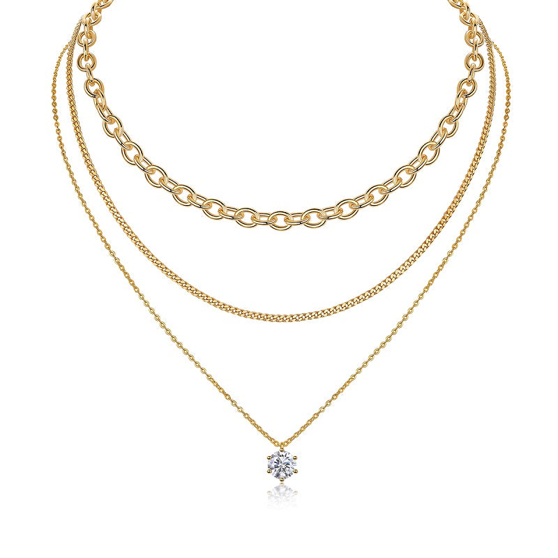 STRAZIA Teresa – Collana Moissanite 2 Carati in Argento S925 Placcato Oro 18k