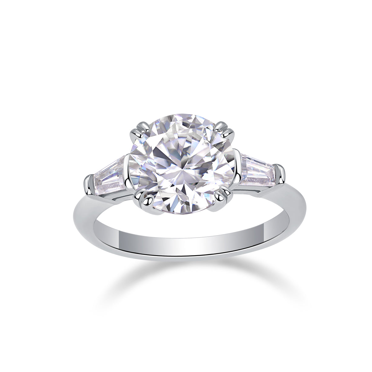STRAZIA-The Glorious Path -Top-quality Octagonal Moissanite S925 In Silver And Platinum-plated