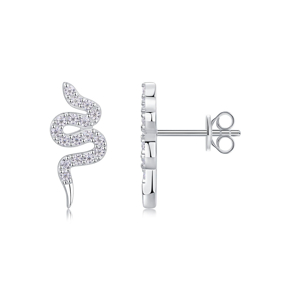 STRAZIA – Orecchini "Medusa" Intrecciato in Argento S925 con Moissanite
