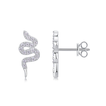 STRAZIA – Orecchini "Medusa" Intrecciato in Argento S925 con Moissanite