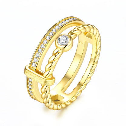 STRAZIA- A nello "ROMA" in Argento S925 Placcato ORO 18K & Moissanite GRA