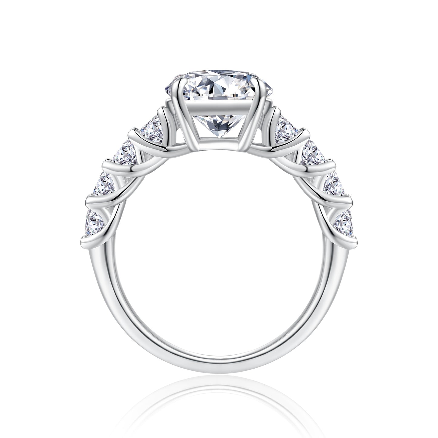 STRAZIA- Anello "REGINA" 3 CARATI VVS1 in Argento S925 al Platino