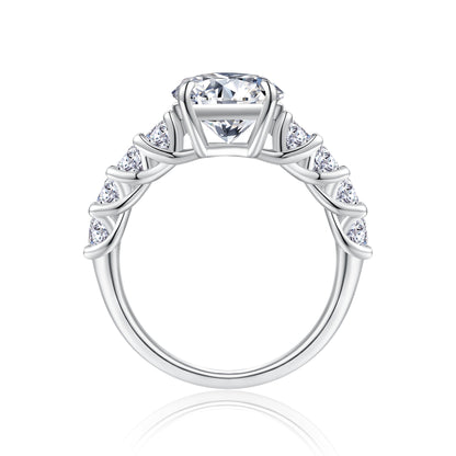 STRAZIA- Anello "REGINA" 3 CARATI VVS1 in Argento S925 al Platino