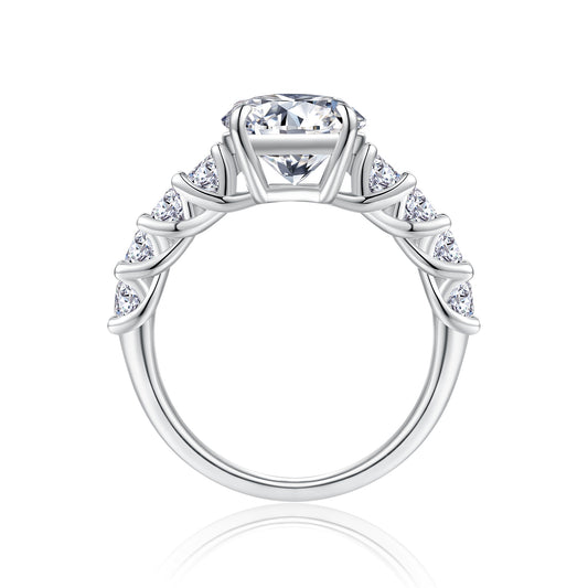 STRAZIA- Anello "REGINA" 3 CARATI VVS1 in Argento S925 al Platino