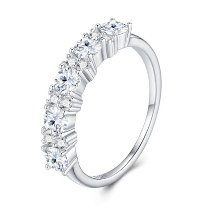 STRAZIA- Anello "RINASCERE"semi veretta in argento S925 placcato platino