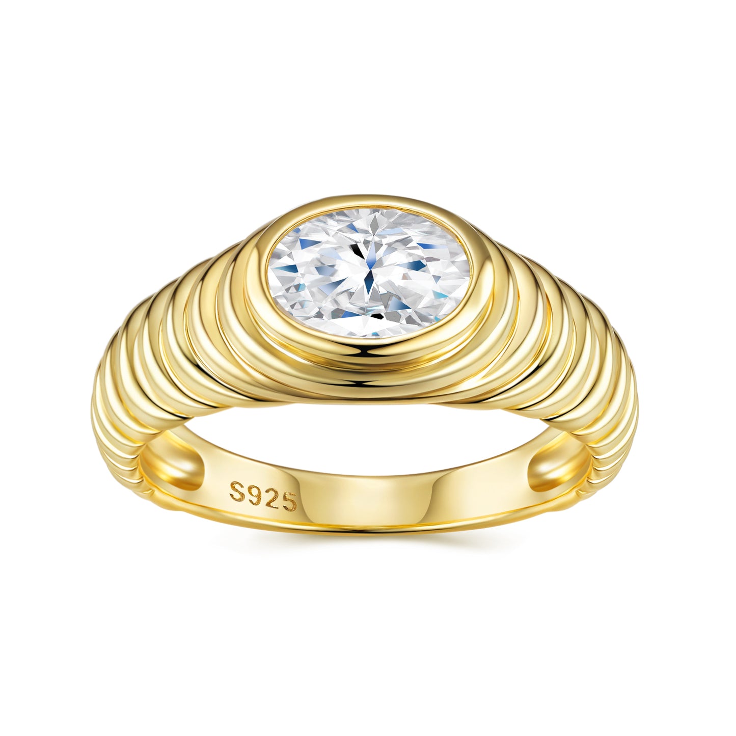 STRAZIA- Anello "ELISè" in ARGENTO S925 e Moissanite di Altissima qualità GRA