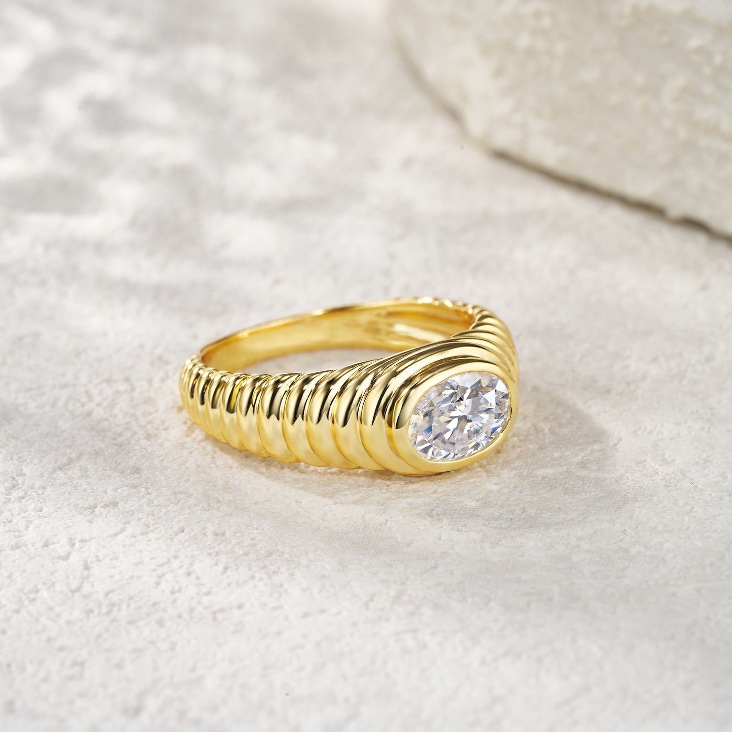 STRAZIA- Anello "ELISè" in ARGENTO S925 e Moissanite di Altissima qualità GRA