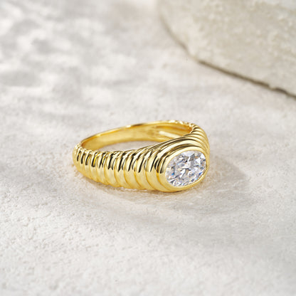 STRAZIA- Anello "ELISè" in ARGENTO S925 e Moissanite di Altissima qualità GRA